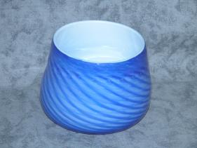 blue with solid white bowl