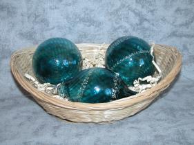 Sea-green and Silver Christmas Ball Basket