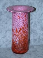 tall rose, salmon and murrini vase