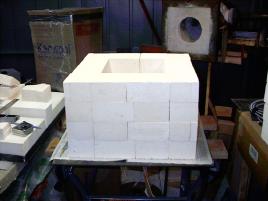 furnace K23 bricks - cut and layed out