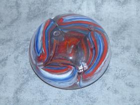 blue & red rosette paperweight