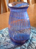 blue rose optic vase