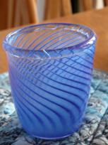 blue swirl vase
