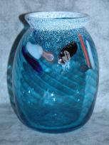 blue cane swirl vase