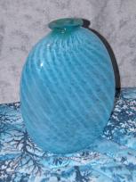 blue swirl flat vase