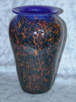 blue swirl vase