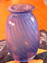 small blue swirl vase