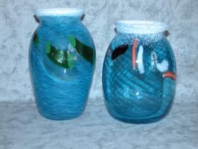 blue swirl vase group