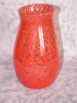 red swirl vase