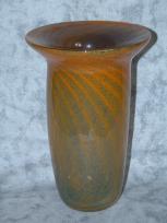 smokey orange swirl vase